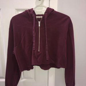GARAGE quarter zip cropped hoodie